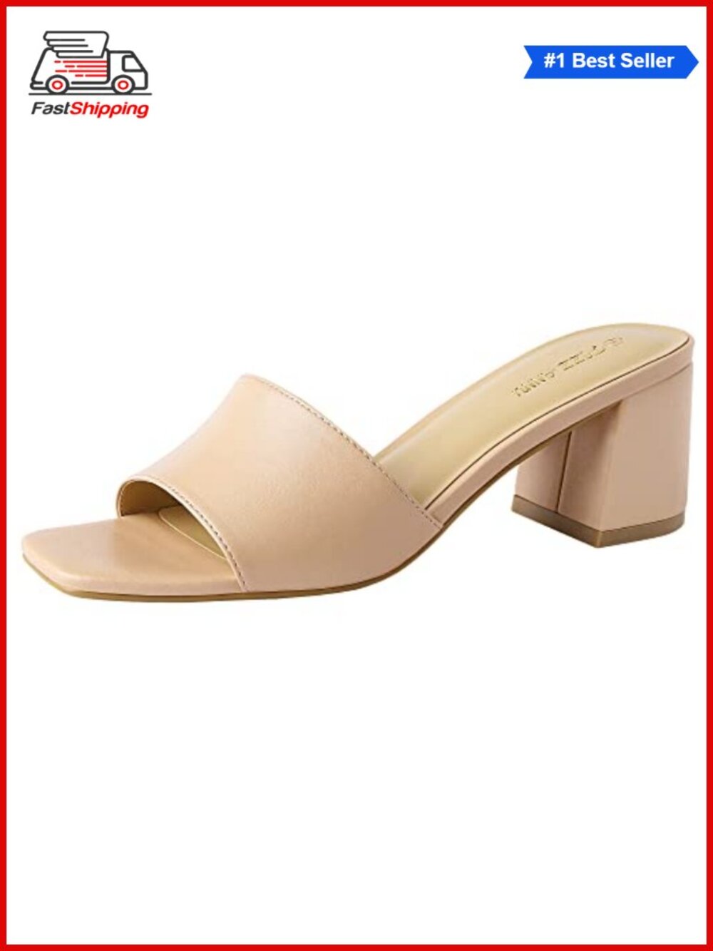 ✨ Square Open Toe Low Block Heel Sandals Slip On Mules Casual Dress Pumps Shoes